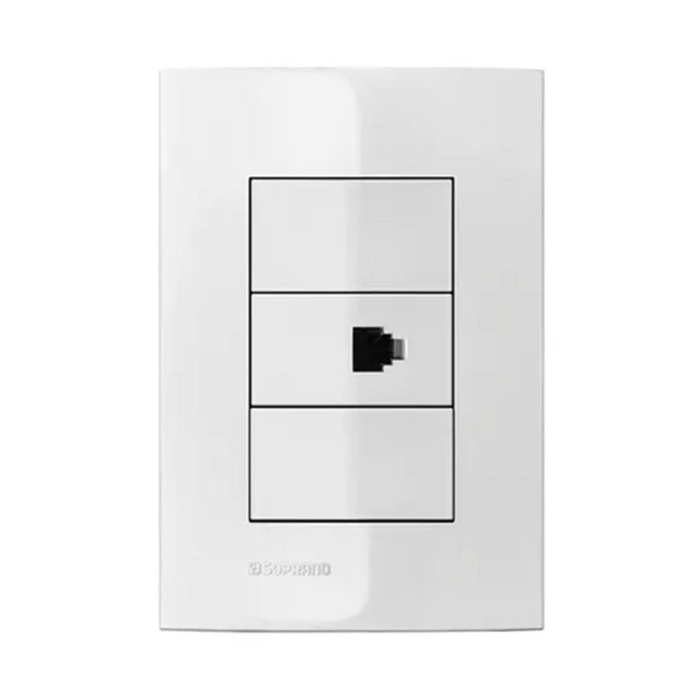 Conjunto tomada rj11 iris branco