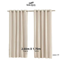 Cortina corta luz 260cm x 170cm com ilhós areia