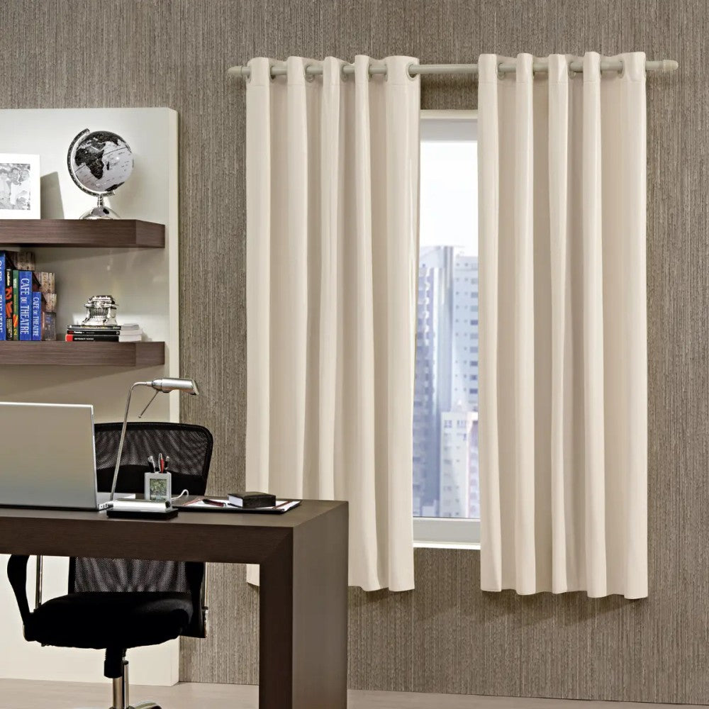 Cortina corta luz 260cm x 170cm com ilhós areia