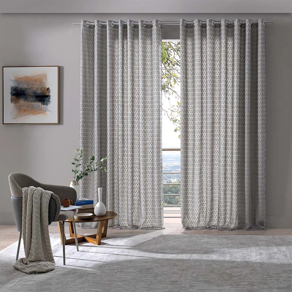 Cortina duplex artesanale prata 360x250cm