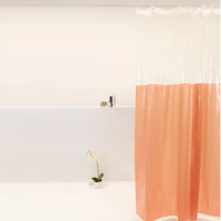 Cortina para box em pvc com visor 198x180cm salmão