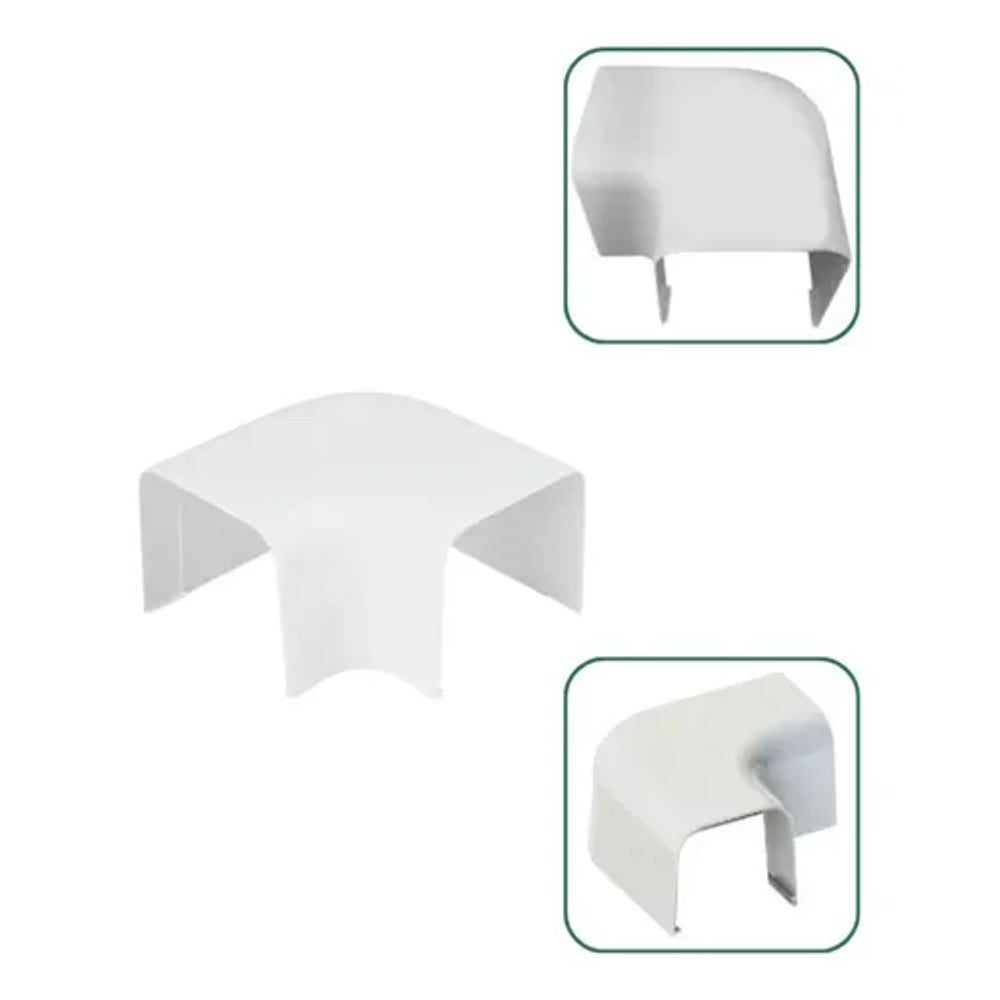Curva plana 90 graus 40x16mm para canaleta preta