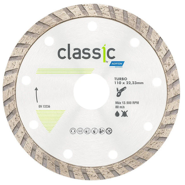 Disco diamantado turbo classic 110x7x22.23mm