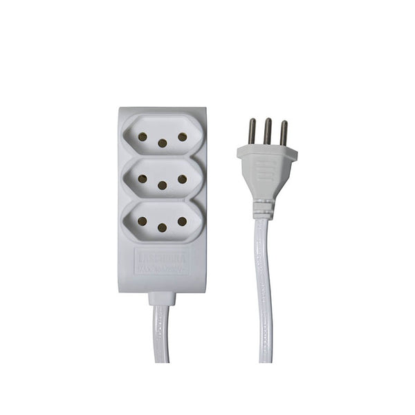 Extensão 3 tomadas 2p+t 15cm 10a branca
