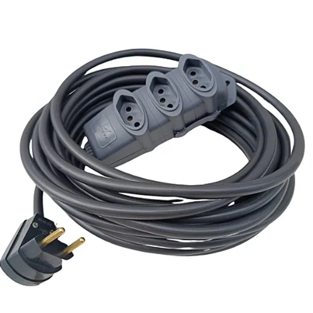 Extensão elétrica 20a 2 pinos cabo pp 3x2,5mm 30m