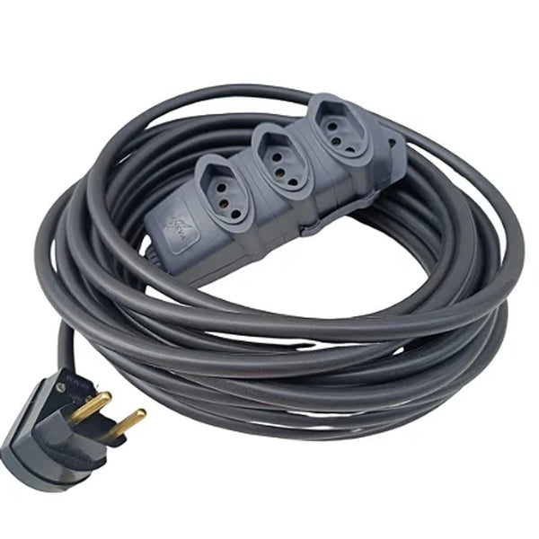Extensão elétrica 20a 2 pinos cabo pp 3x2,5mm 30m