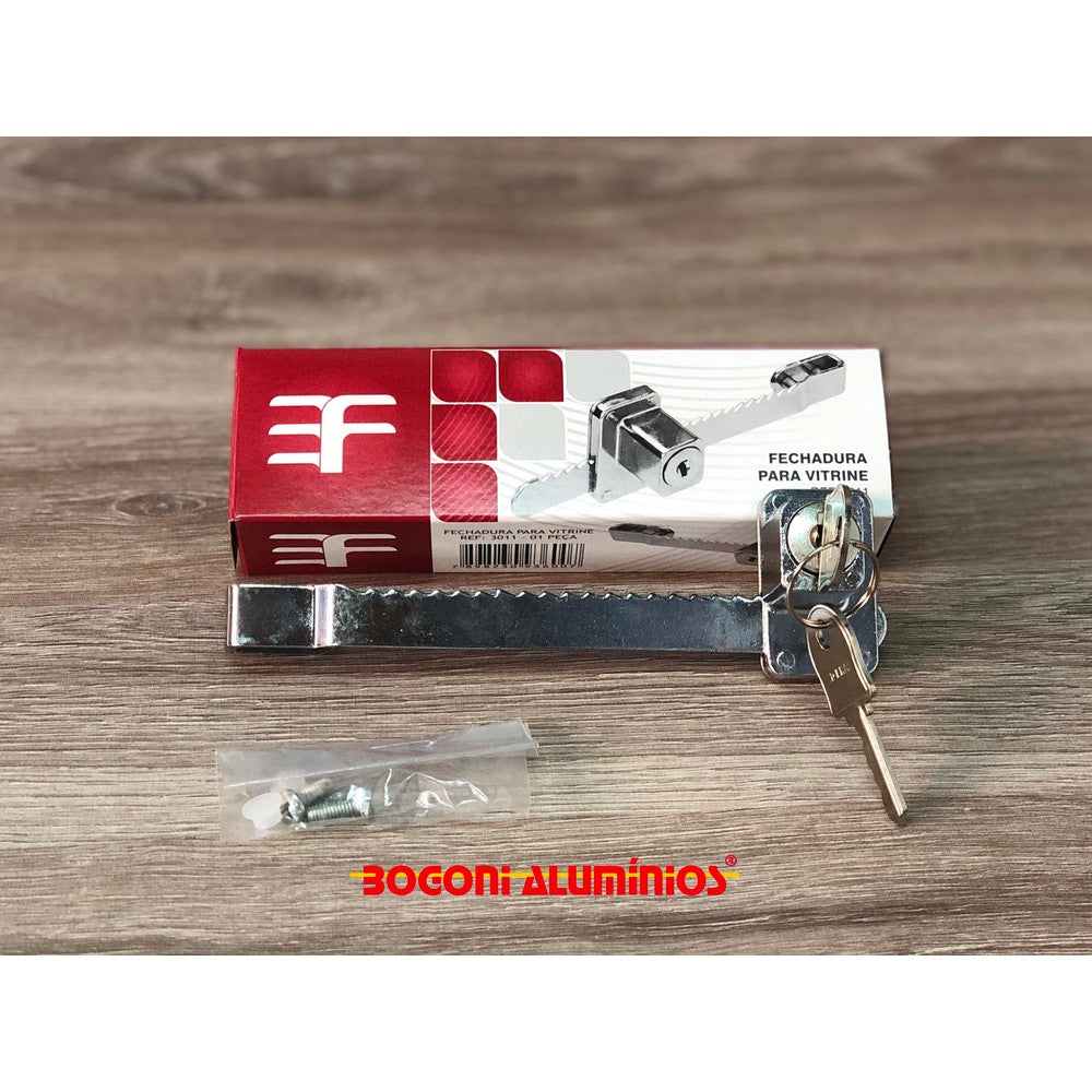 Fechadura para vitrine ef 3011 cromada