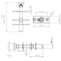 Fecho pinobola 96 70x18mm