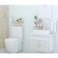 Gabinete com espelho London 60cm carvalho