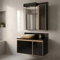 Gabinete para banheiro massimo 90 scuba onix preto