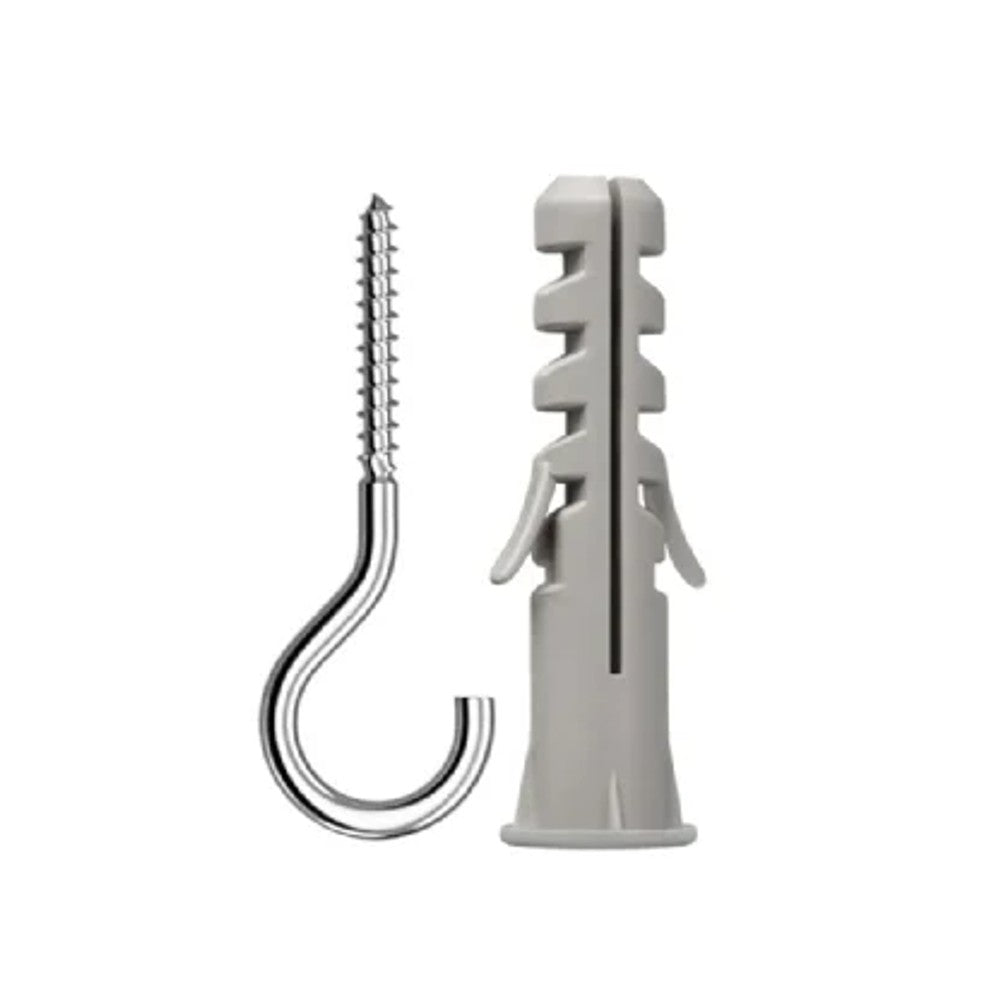 Gancho com bucha de nylon 6mm com aba 5 peças