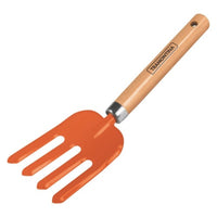 Garfo para fofar terra com cabo de madeira