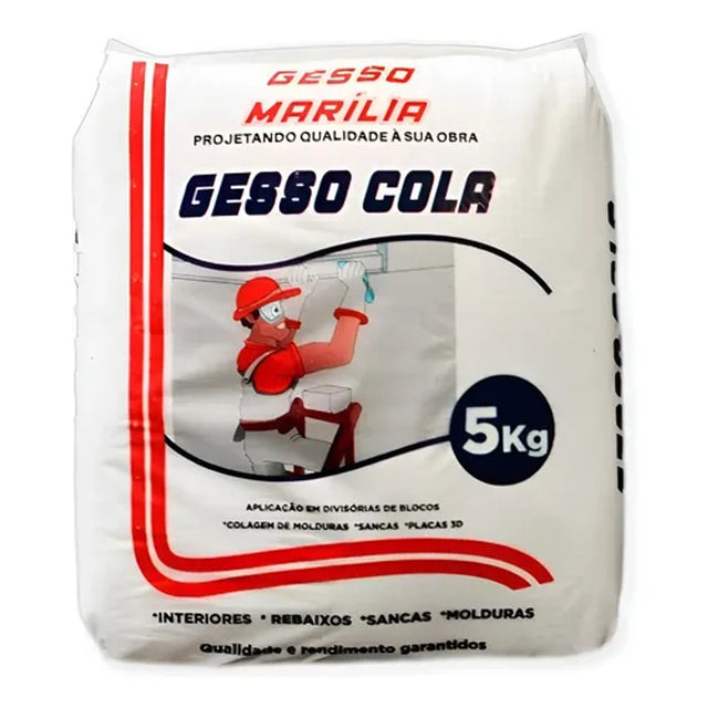 Gesso cola 5kg para molduras e placas