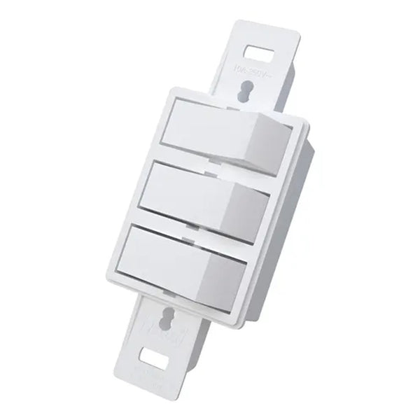 Interruptor 3 teclas simples para condulete branco