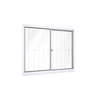 Janela de correr 2 folhas com grade 100x100 cm branca