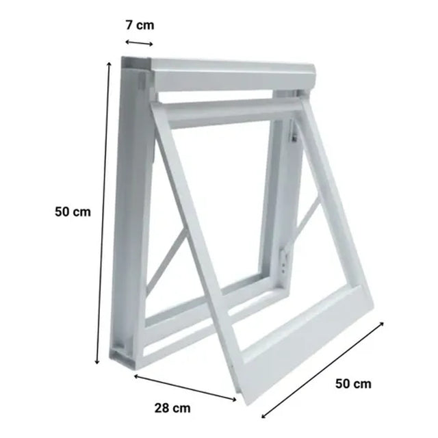 Janela maximoar alumínio branco 50x50cm 28mm