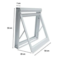 Janela maximoar alumínio branco 50x50cm 28mm
