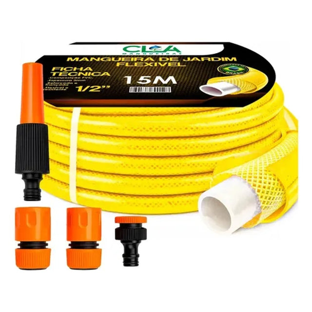 Jogo de jardim economy amarelo com mangueira 15 metros