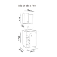 Kit Sophia C Pes 60 Carvalho