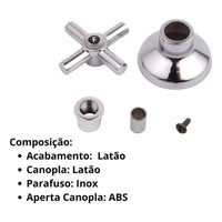 Kit acabamento para registro c30 com canopla e botão