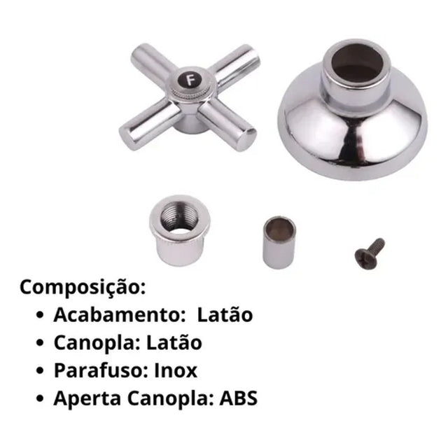Kit acabamento para registro c30 com canopla e botão