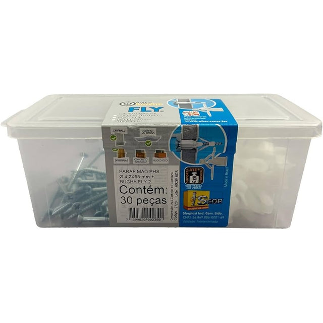 Kit bucha fly 2 com parafuso 4,2x55mm 60 peças