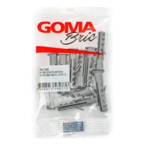 Kit bucha plástica com aba M8 10 peças