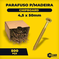 Kit parafuso chipboard 5x50mm com 4 peças