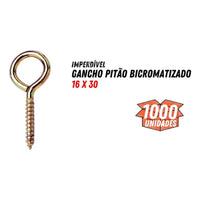 Kit parafuso pitão bicromatizado 16x30 4 peças