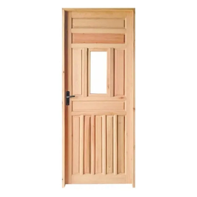 Kit porta vigia eucalipto 80x210 esquerda marco 12x25