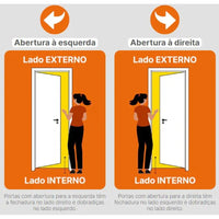 Kit porta vigia madeira eucalipto 80x210 direita