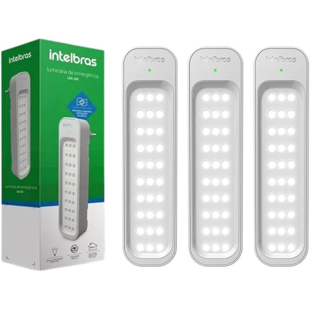 Luminária de emergência 30 leds bivolt 150 lumens