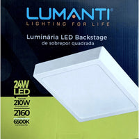 Luminária de sobrepor quadrada led 36w autovolt 6500k