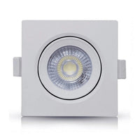 Luminária spot led de embutir quadrada 3w 3000k branca