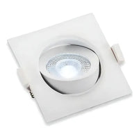 Luminária spot led de embutir quadrada 3w 3000k branca