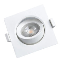 Luminária spot led de embutir quadrada branca 5w 3000k