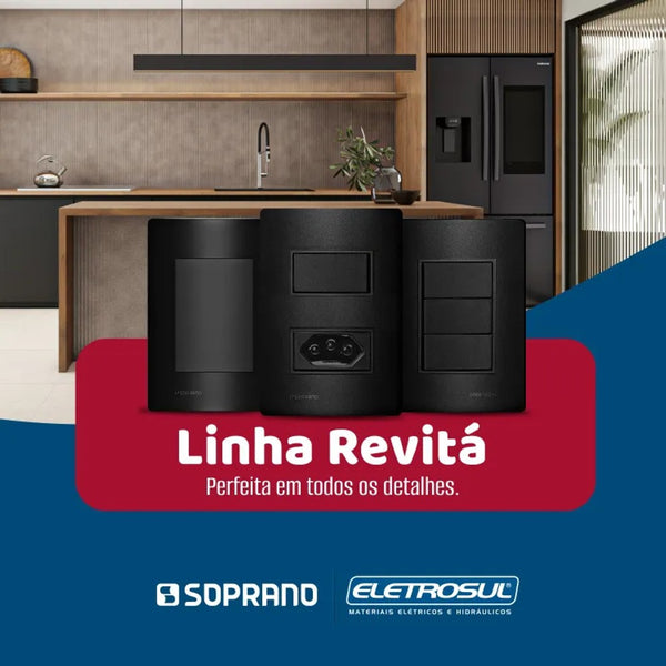 Módulo cego com furo linha revita carbono