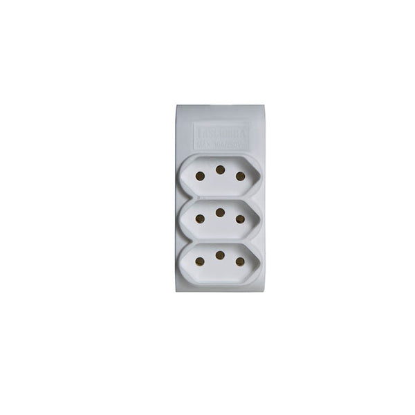 MULTIPLICADOR TASCHIBRA 3 TOMADAS 2PT 10A BRANCADER01 BRA