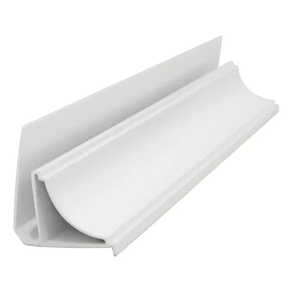 Meia cana tipo u em pvc branco 6 metros