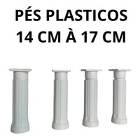 Pé regulável branco para móveis 4 unidades