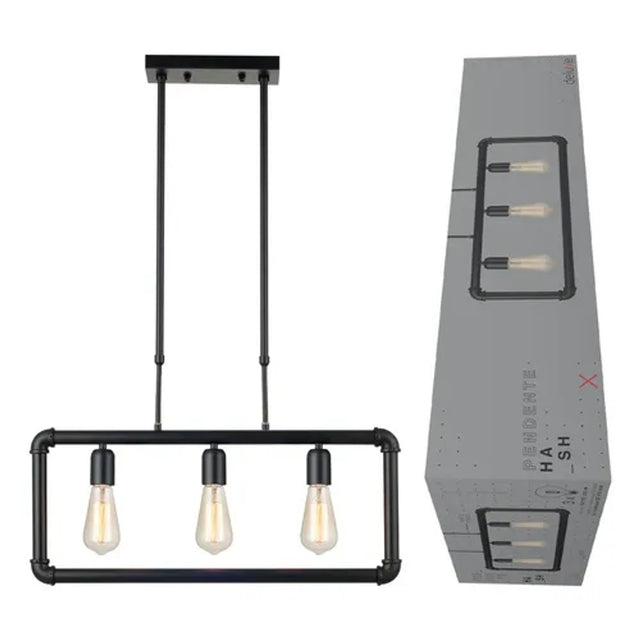PENDENTE METAL 3XE27 40W 31X40CM PRETO