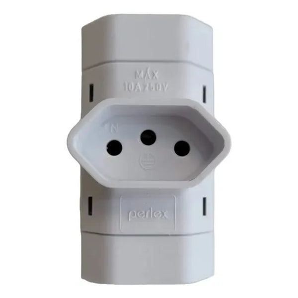 PERLEX ADAPTADOR 3 SAIDAS 2PT BRANCO