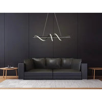 Pendente Led Union 38w 3000k Preto 120cm