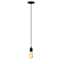 Pendente injetado preto para 1 lâmpada