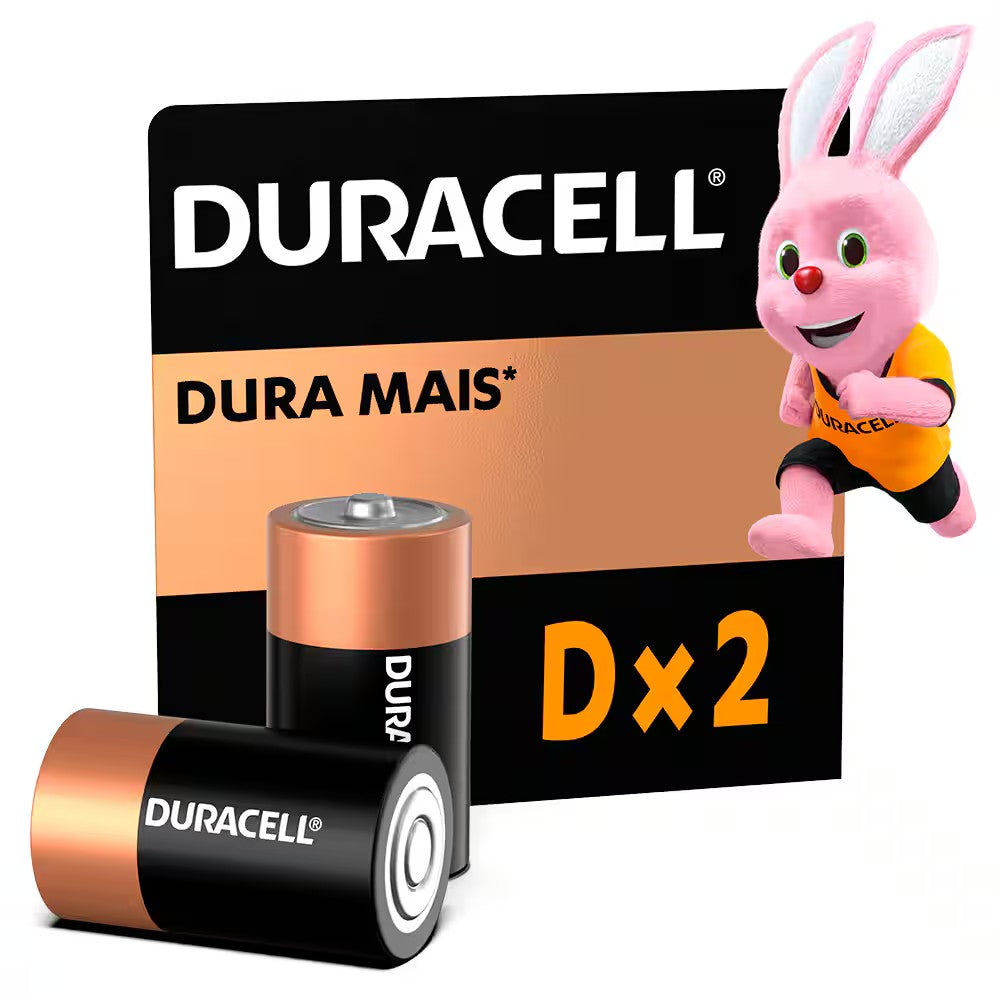 Pilha alcalina d grande 2 unidades