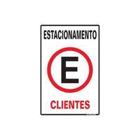 Placa de poliestireno 20x30 estacionamento clientes