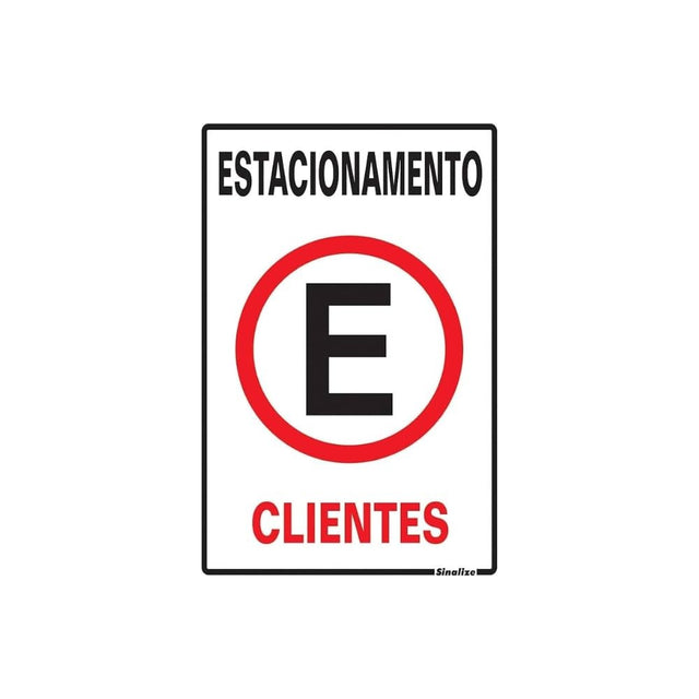 Placa de poliestireno 20x30 estacionamento clientes