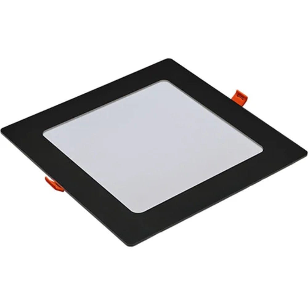 Placa led embutir quadrada 24w 3000k bivolt preta