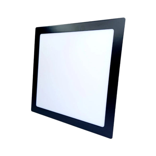 Placa led embutir quadrada 24w 3000k bivolt preta