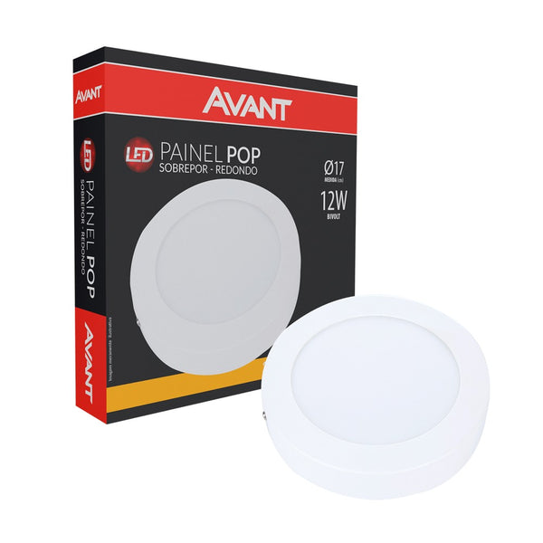 Plafon de led redondo de sobrepor 12w 3000k